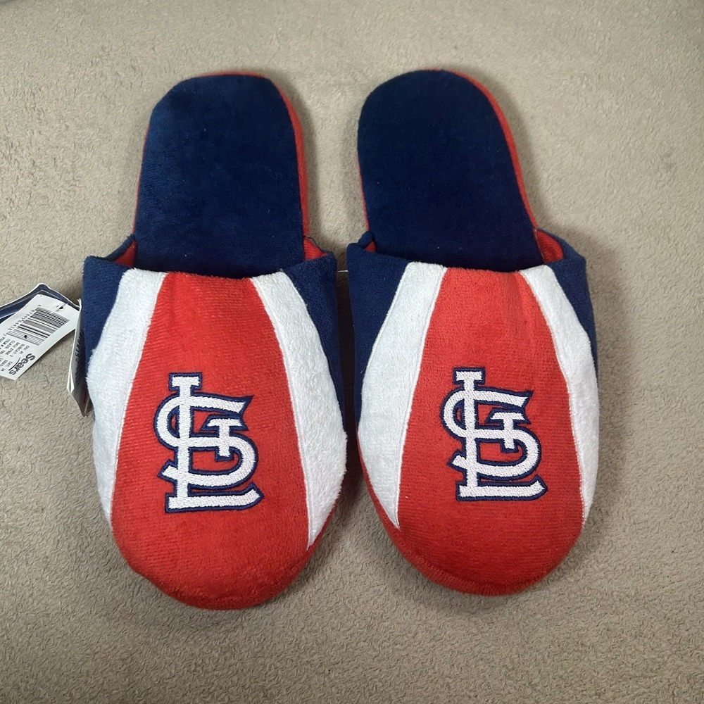 New St. Louis Cardinals MLB Men's Slippers Size XL (13-14) Red Blue House Shoes